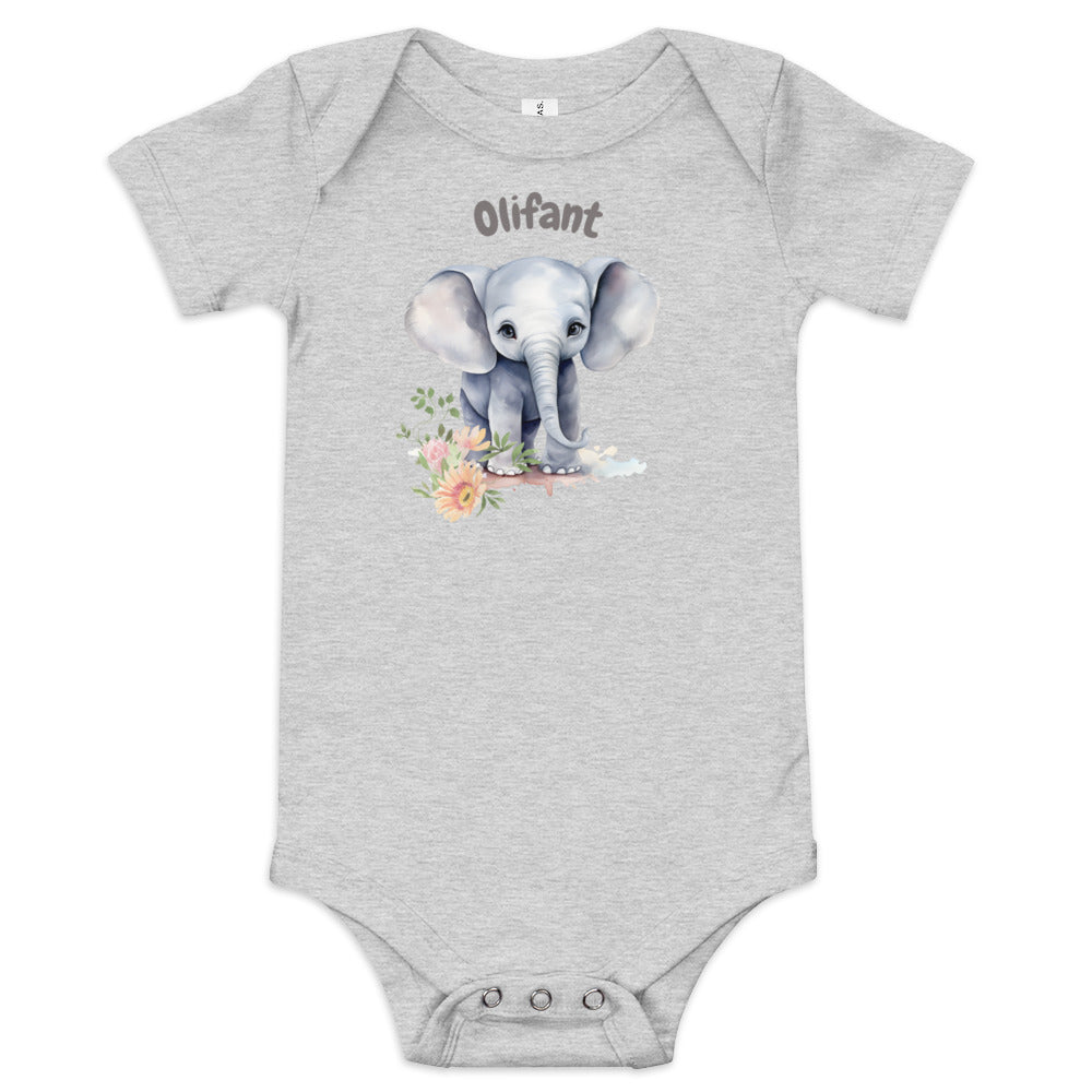 AFRIKAANS BABY Olifant one-piece bodysuit, Elephant babygrow, South Africa baby, Afrikaans new mom gift, Afrikaans baby shower, SAFFA baby