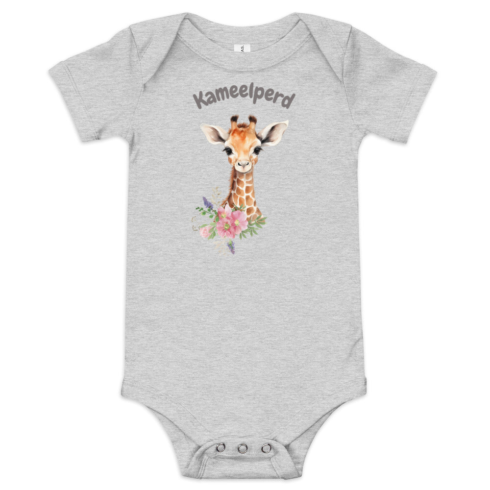 AFRIKAANS BABY Kameelperd one-piece bodysuit, Giraffe babygrow, South Africa baby, Afrikaans new mom gift, Afrikaans baby shower, SAFFA baby