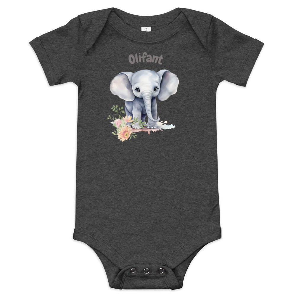 AFRIKAANS BABY Olifant one-piece bodysuit, Elephant babygrow, South Africa baby, Afrikaans new mom gift, Afrikaans baby shower, SAFFA baby