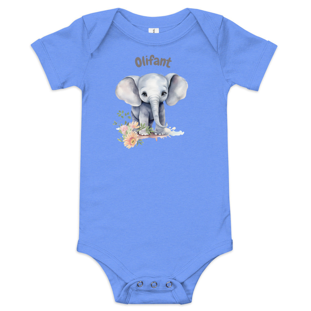 AFRIKAANS BABY Olifant one-piece bodysuit, Elephant babygrow, South Africa baby, Afrikaans new mom gift, Afrikaans baby shower, SAFFA baby