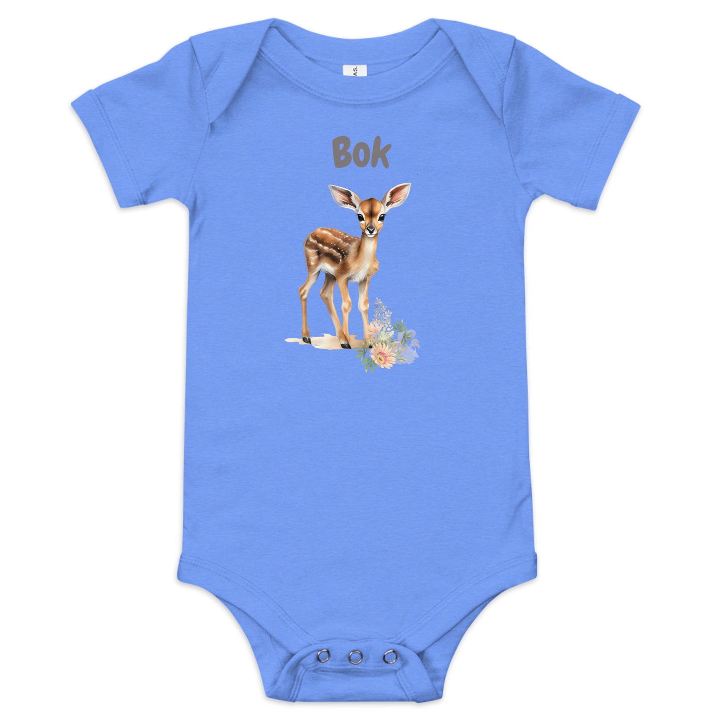 AFRIKAANS BABY Bok one-piece bodysuit, buck babygrow, South Africa baby, Afrikaans new mom gift, Afrikaans baby shower, SAFFA deer baby