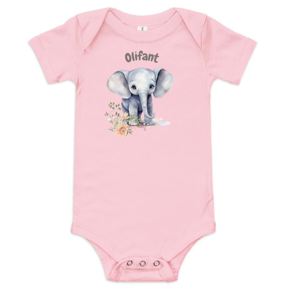 AFRIKAANS BABY Olifant one-piece bodysuit, Elephant babygrow, South Africa baby, Afrikaans new mom gift, Afrikaans baby shower, SAFFA baby