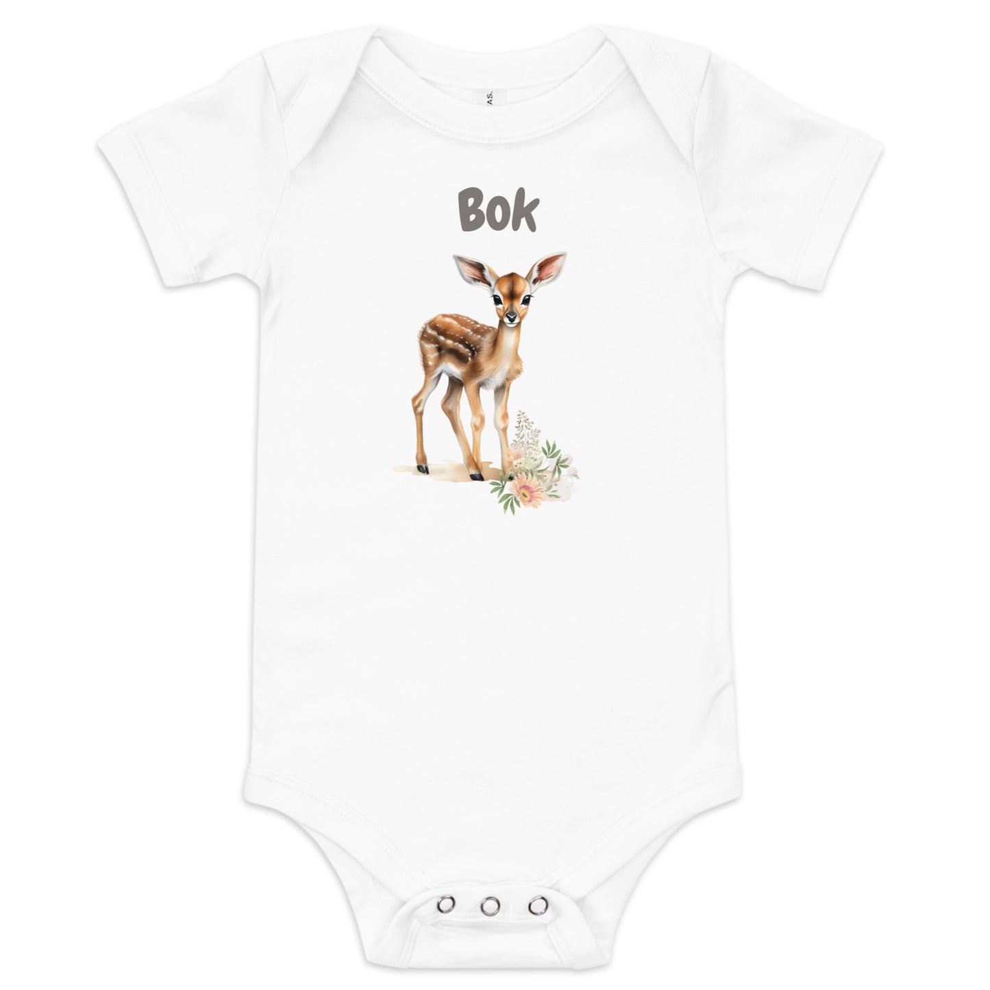 AFRIKAANS BABY Bok one-piece bodysuit, buck babygrow, South Africa baby, Afrikaans new mom gift, Afrikaans baby shower, SAFFA deer baby