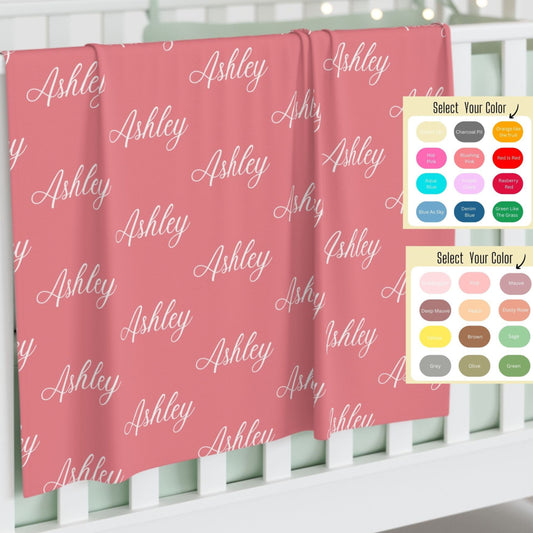 PERSONALIZED BABY NAME swaddle blanket